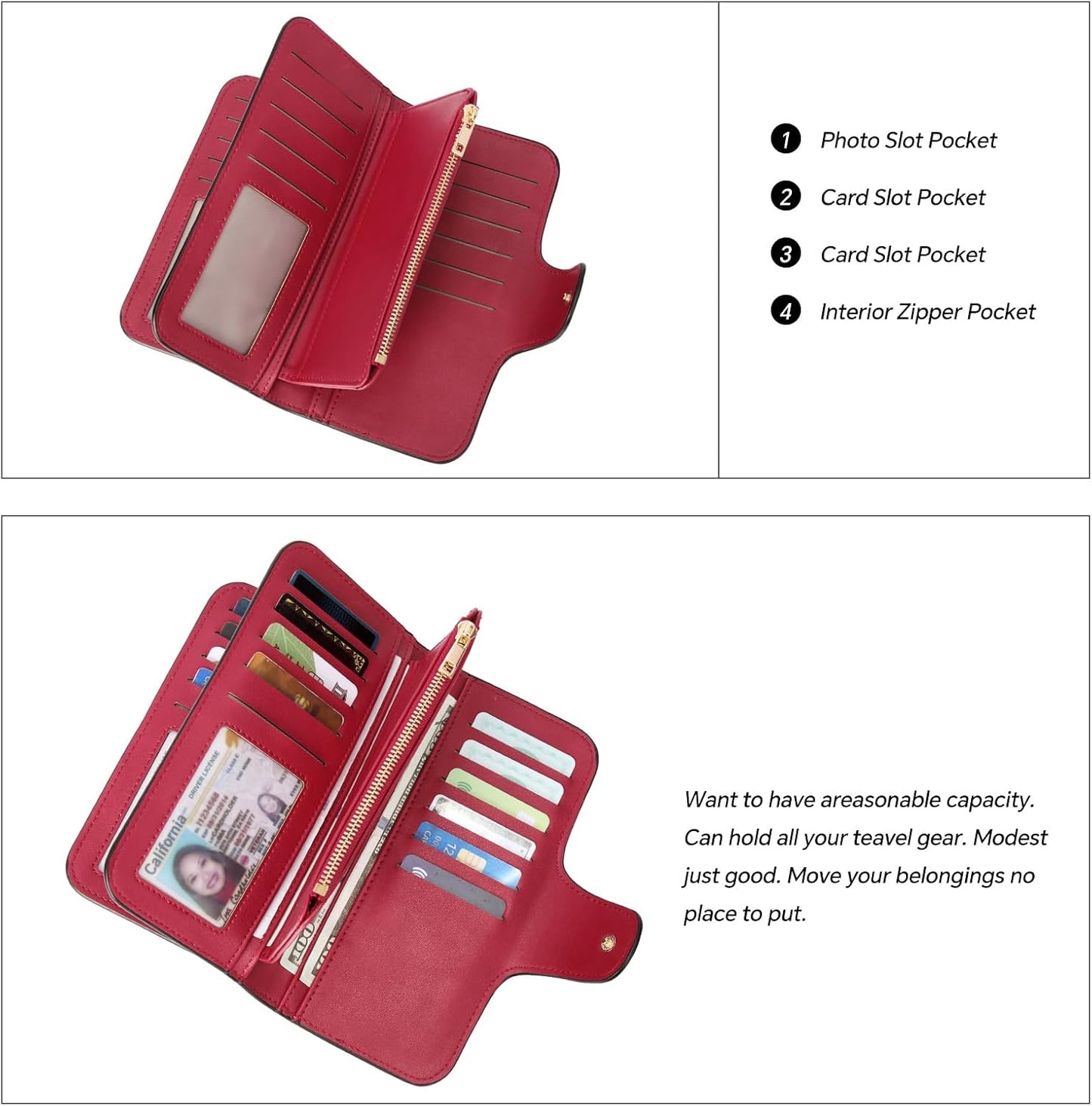 HOTCLUCI Cherry Wallet for Women Bundles with Wallet for Women