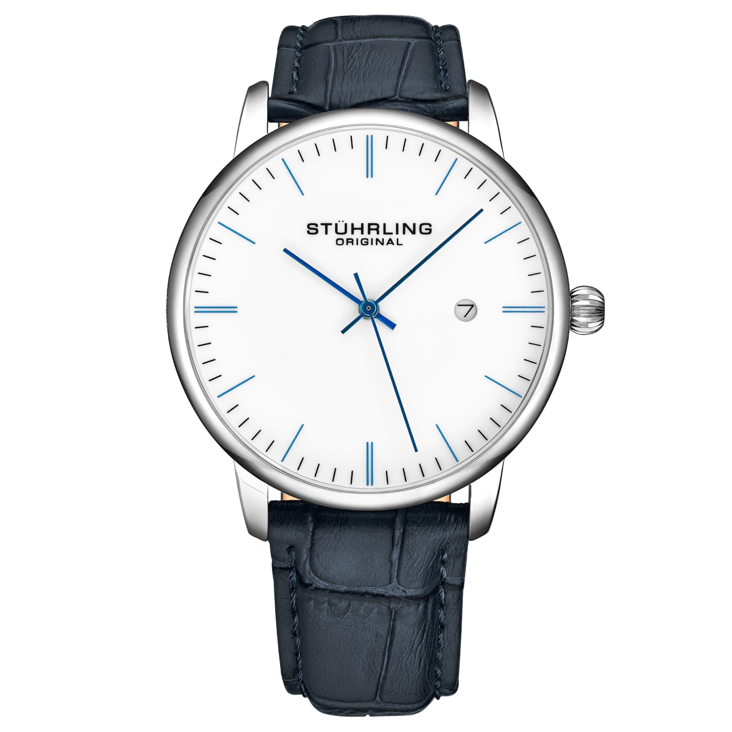 HOTStuhrling Original Men's Watch Dress Watch 40mm, Ultra Slim Mens Watch Leather Strap, Quartz Analog Men's Wrist Watch, Classic Minimalist Watch for Men