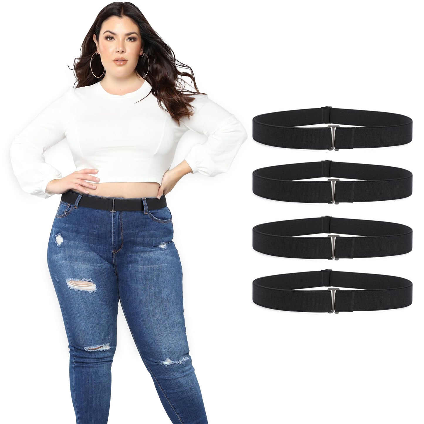 HOTXZQTIVE No-Show Crop Band Belt for Women & Men, Adjustable Tuck Band for T-Shirt, Sweater Tucking
