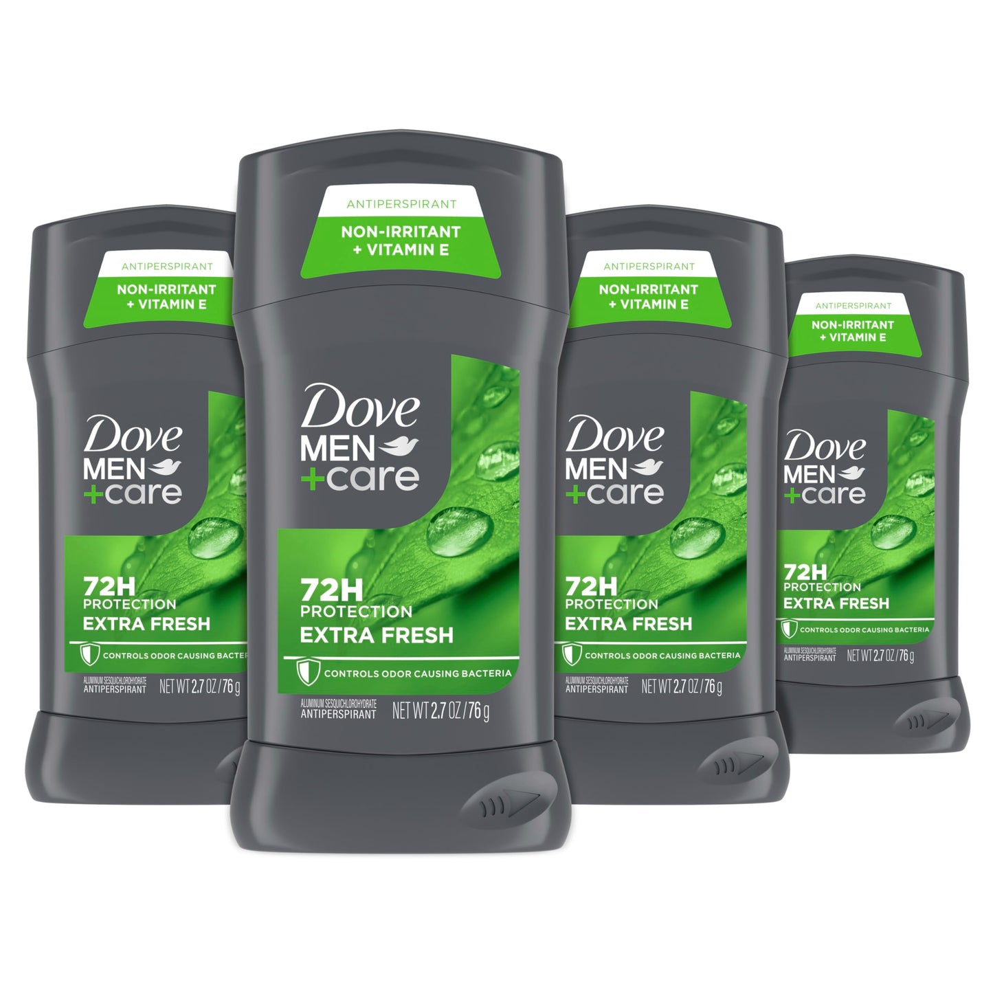 HOTDove Men+Care Extra Fresh Men's Antiperspirant Deodorant Stick Extra Fresh Twin pack With 72-hour sweat & odor protection with 1/4 Moisturizing Cream & Long-lasting Citrus Scent 2.7 oz
