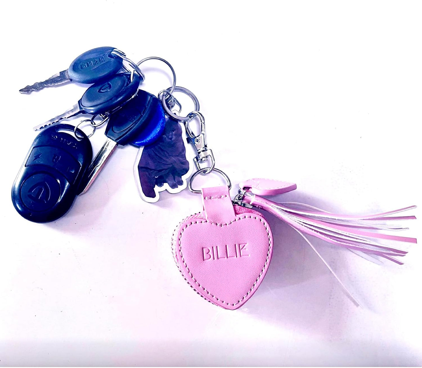 HOTBling Bag™ Ring Storage Holder Keychain Bag Charm with Latch by Billie, Jewelry Box Case, Traveling Jewelry Holder Storage, Pill Box Keychain Container, Singe pink