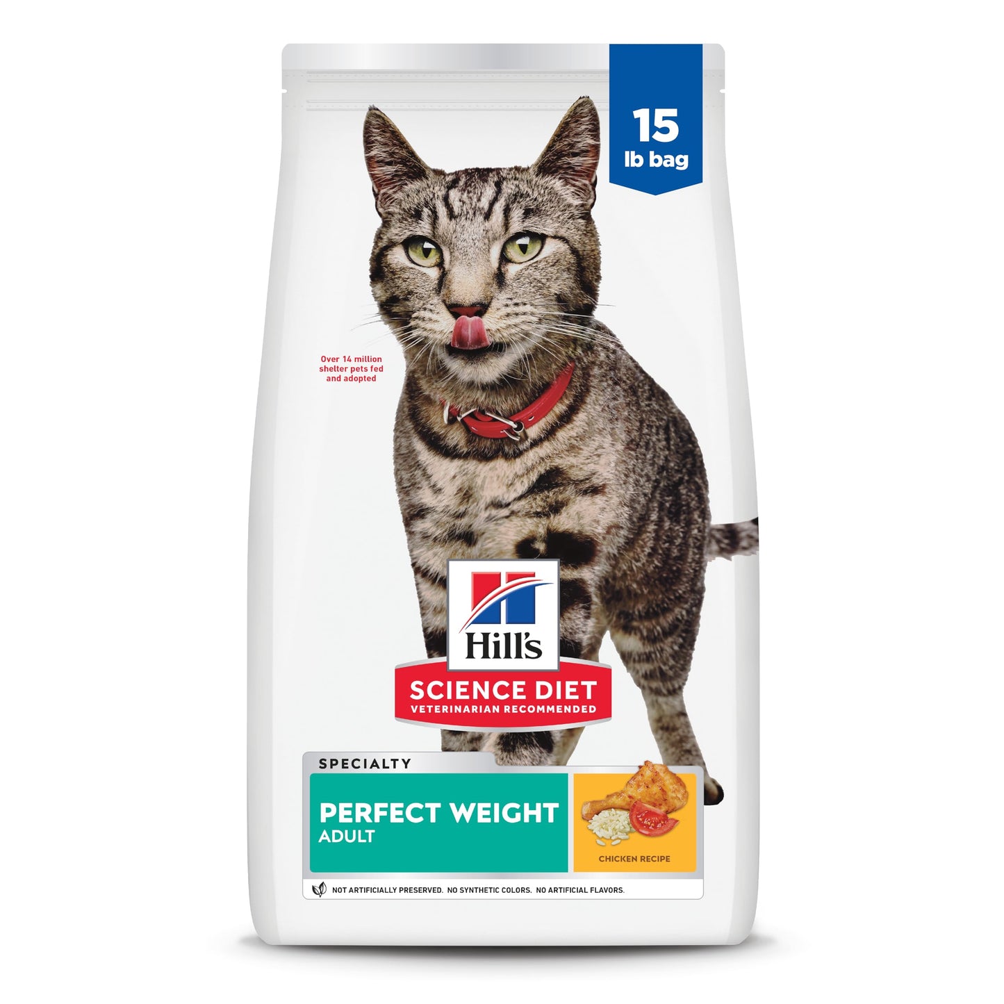 HOTHill's Science Diet Adult Perfect Weight Dry Cat Food, Chicken, 7 lb. Bag