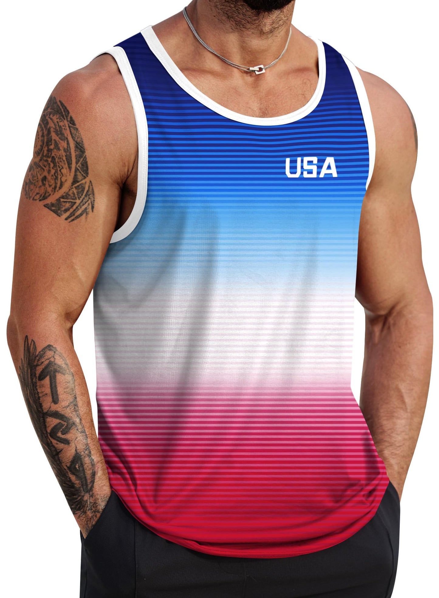 HOTVOGSTART Mens Hawaiian Beach Tank Tops Summer Vacation Muscle Top Graphic Sleeveless Shirts (S-3XL)