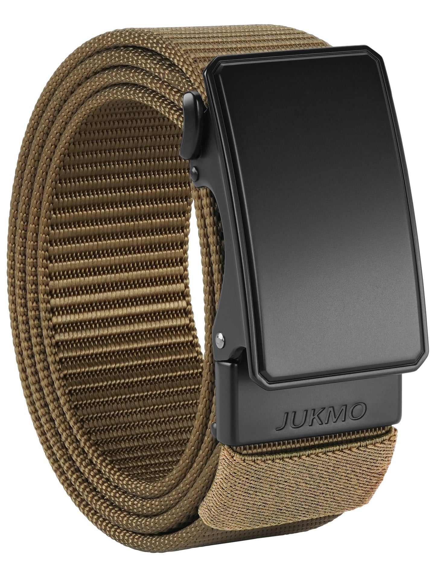 HOTJUKMO Men's 1.5" Nylon Ratchet Casual Belt for Jeans | Web Click Belt with Slide Buckle, No Holes Adjustable Trim to Fit , Gift Box