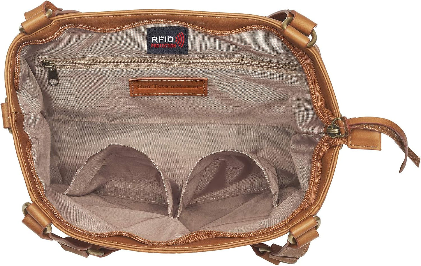 HOTGTM Gun Tote'n Mama Cowhide Conceal Carry Purse, tan, One Size