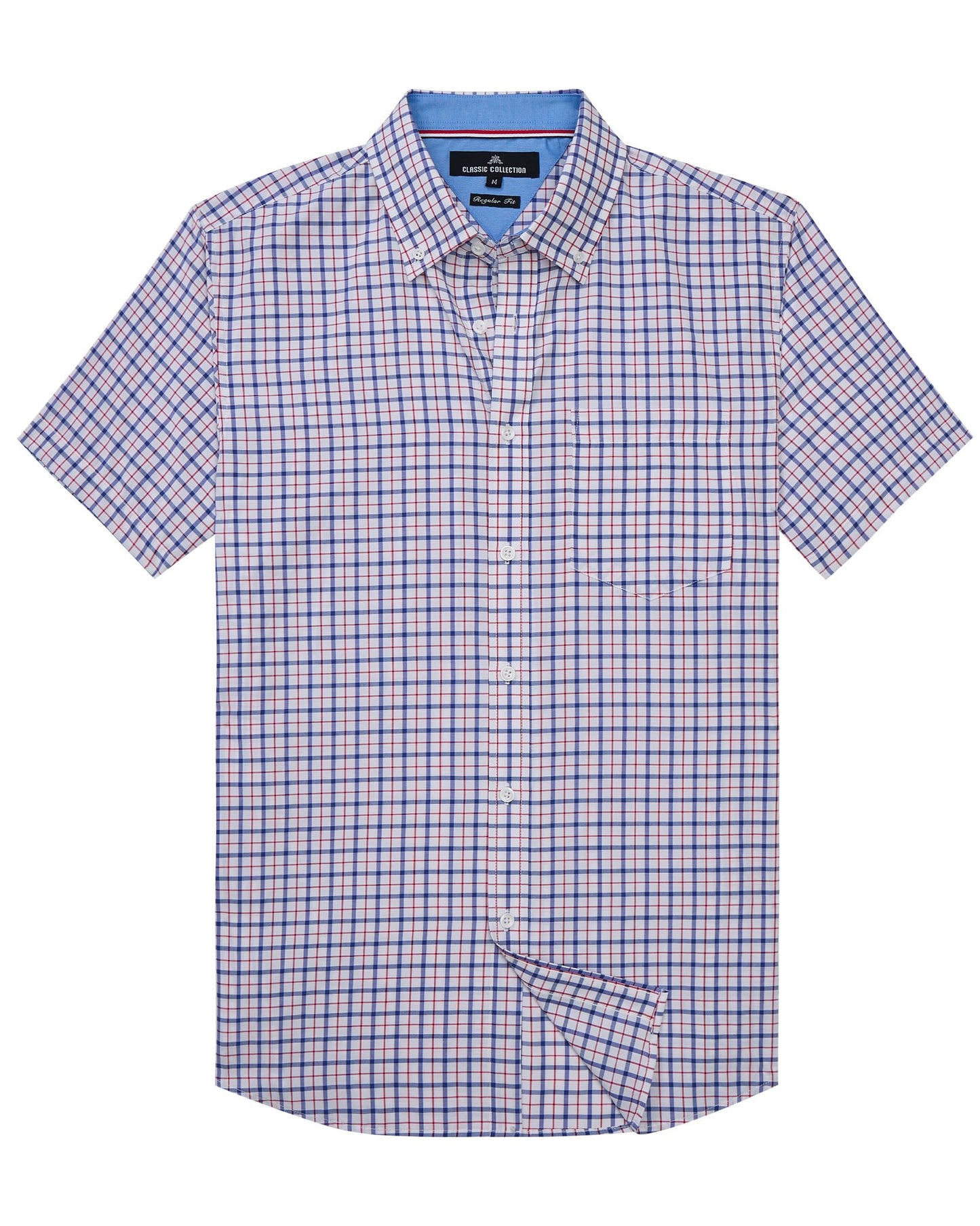 HOTAlimens & Gentle Plaid Mens Short Sleeve Button Down Shirts with Pocket | Lightweight,Button-Down Collar,Regular Fit,Excellent Colors,Breathable,Casual,Cotton Blend,Easy Care
