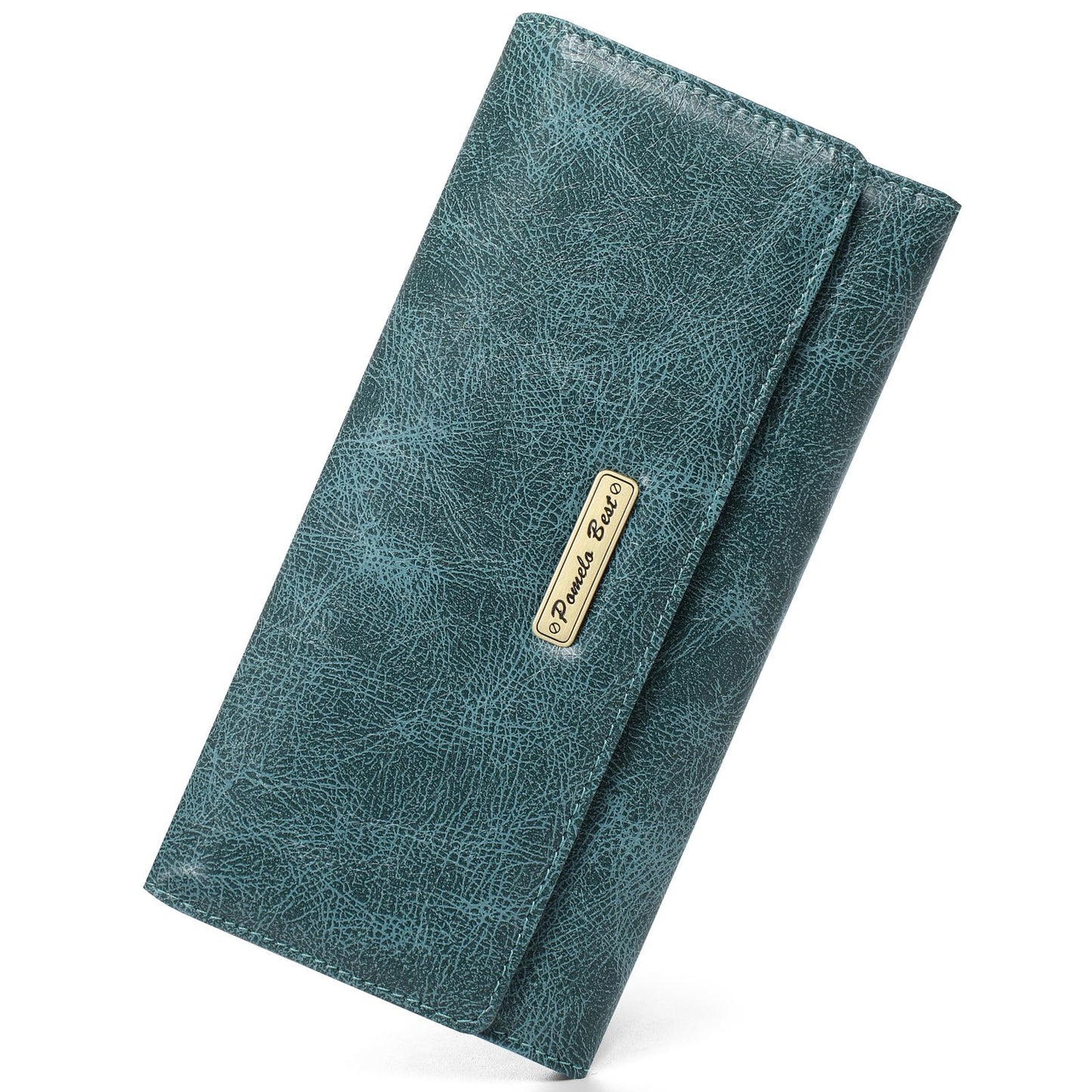 HOTPomelo Best Wallet Women RFID Blocking Trifold Credit Card Holder Slim Womens Wallet with Zipper Coin Pocket ID Window Green