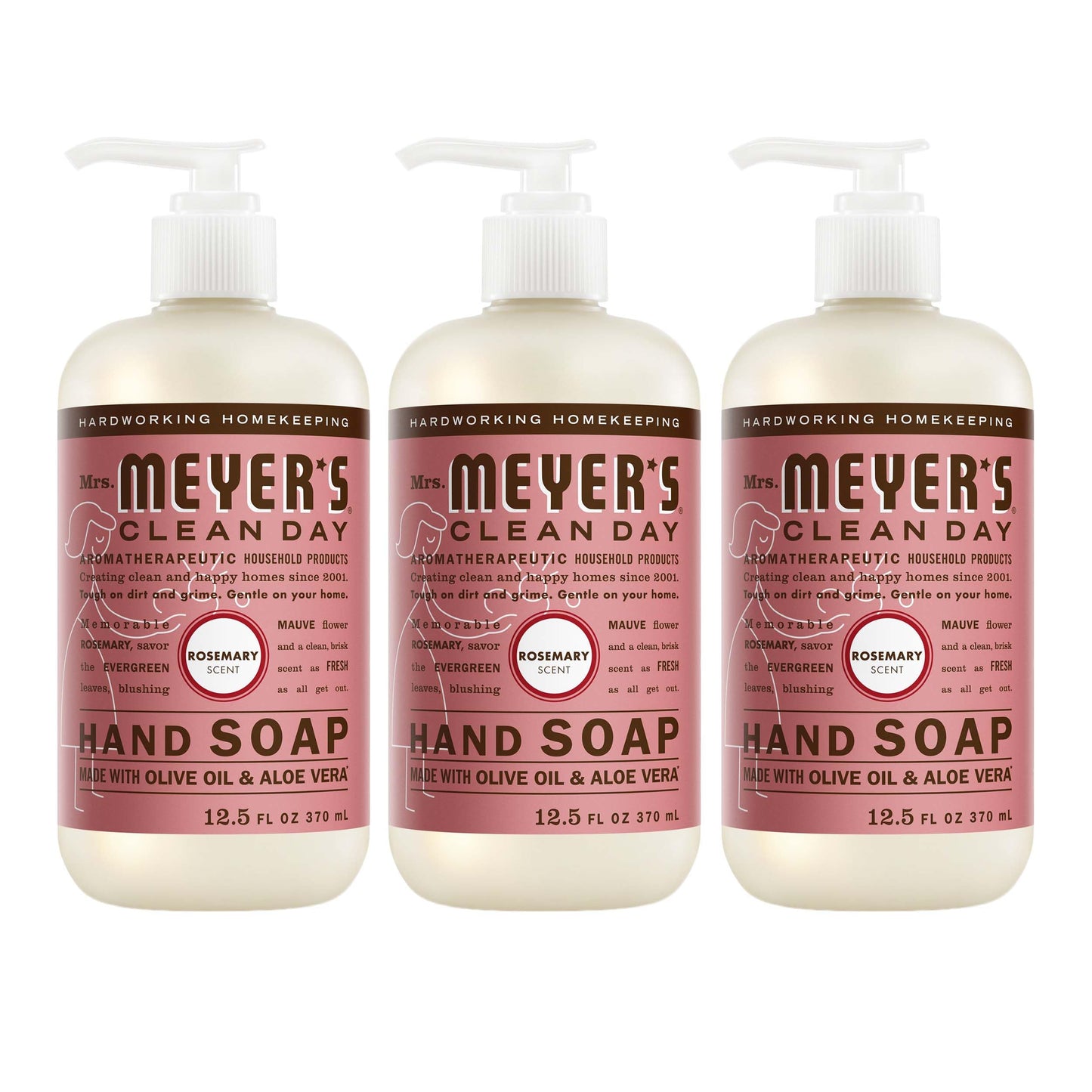 HOTMRS. MEYER'S CLEAN DAY Hand Soap, Rain Water Scent, 12.5 Fl Oz Bottle - 3 Pack