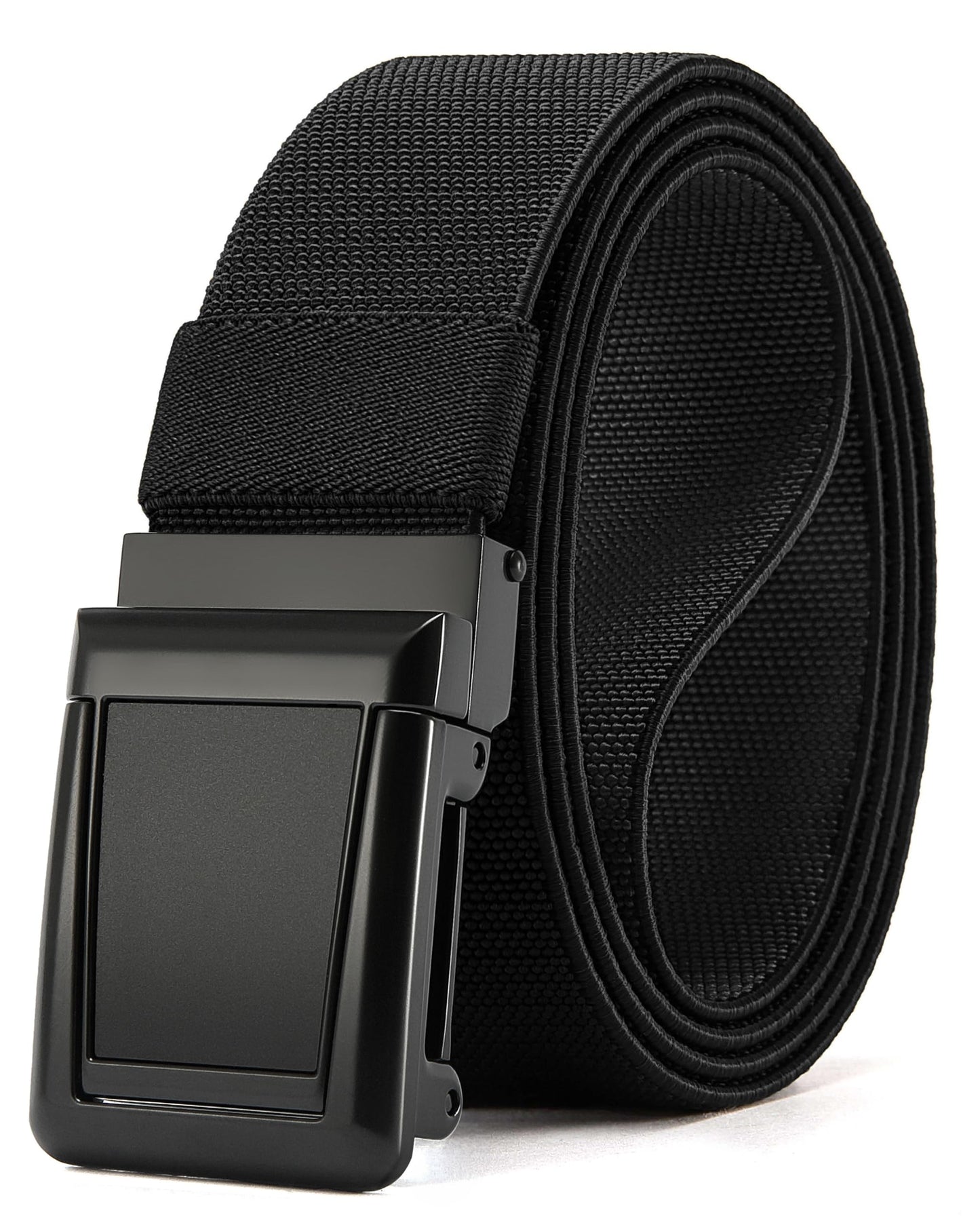 HOTCHAOREN Tactical Belt Men - 1.5" Stretch Work Belt with Zin Alloy Buckle | Quick Release Flip Buckle, Heavy Duty for Military EMT EMS Hiking, Stretchy Nylon