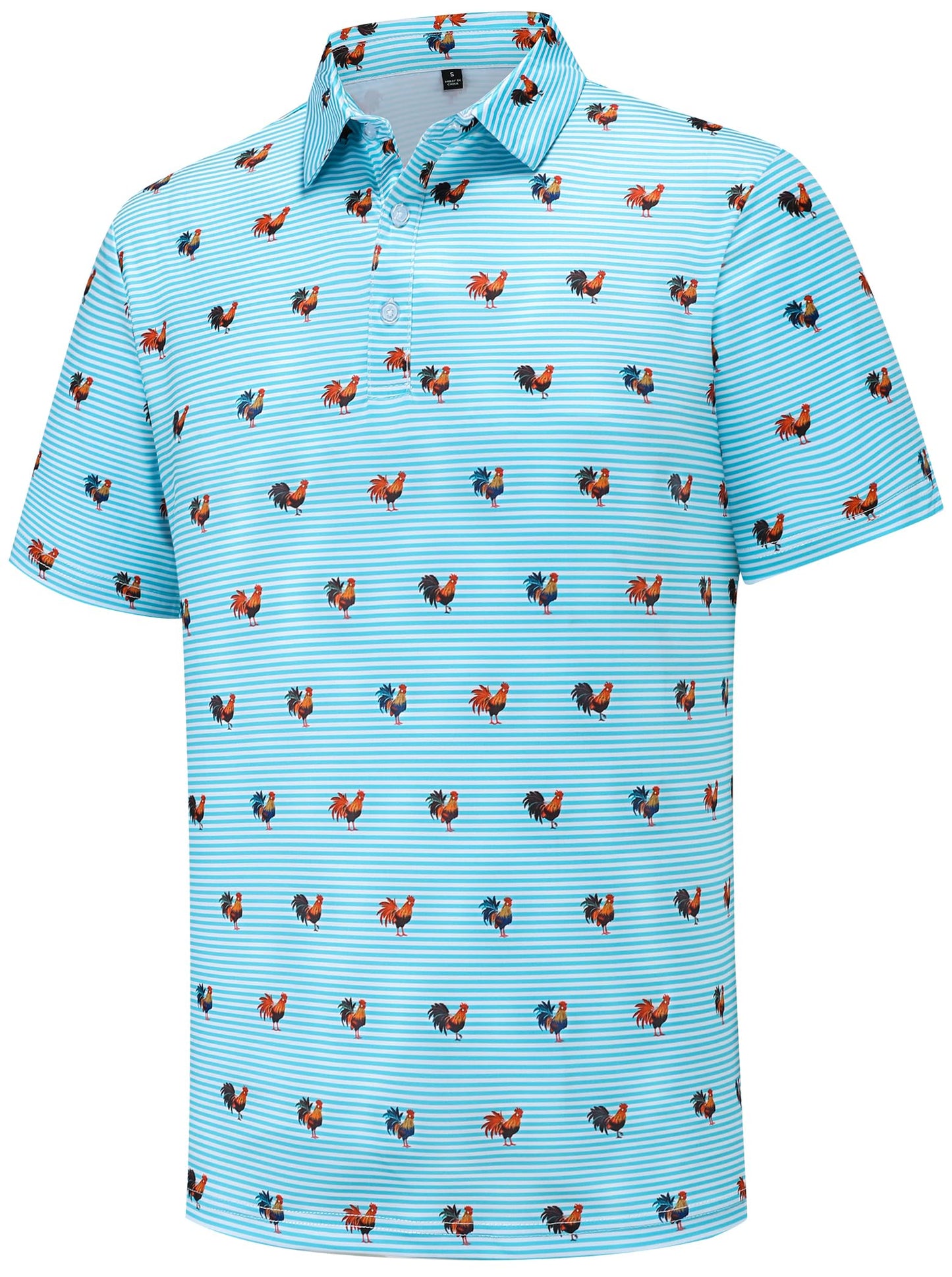 HOTtracamiy Men's Golf Polo Shirts Short Sleeve Performance Moisture Wicking Quick Dry Golf Polo Shirts for Men