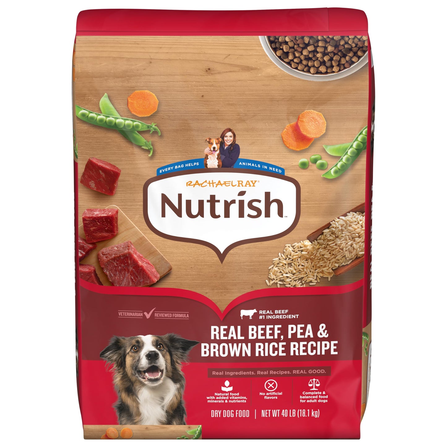 HOTNutrish Dry Dog Food, Beef, Pea & Brown Rice, 40 lb. Bag (Rachael Ray)