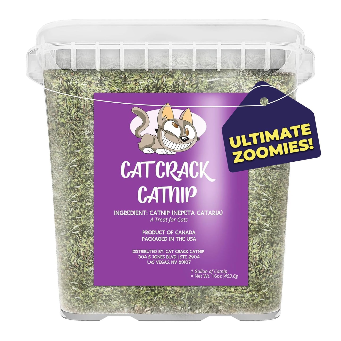 HOTCat Crack Catnip, Zoomie-Inducing Cat Nip, 100% Natural North American Made | 100% Natural, Safe & Non-Addictive Catnip Treats Used to Supplement Cat Nip Toys, Spray, & Accessories (1 Cup)