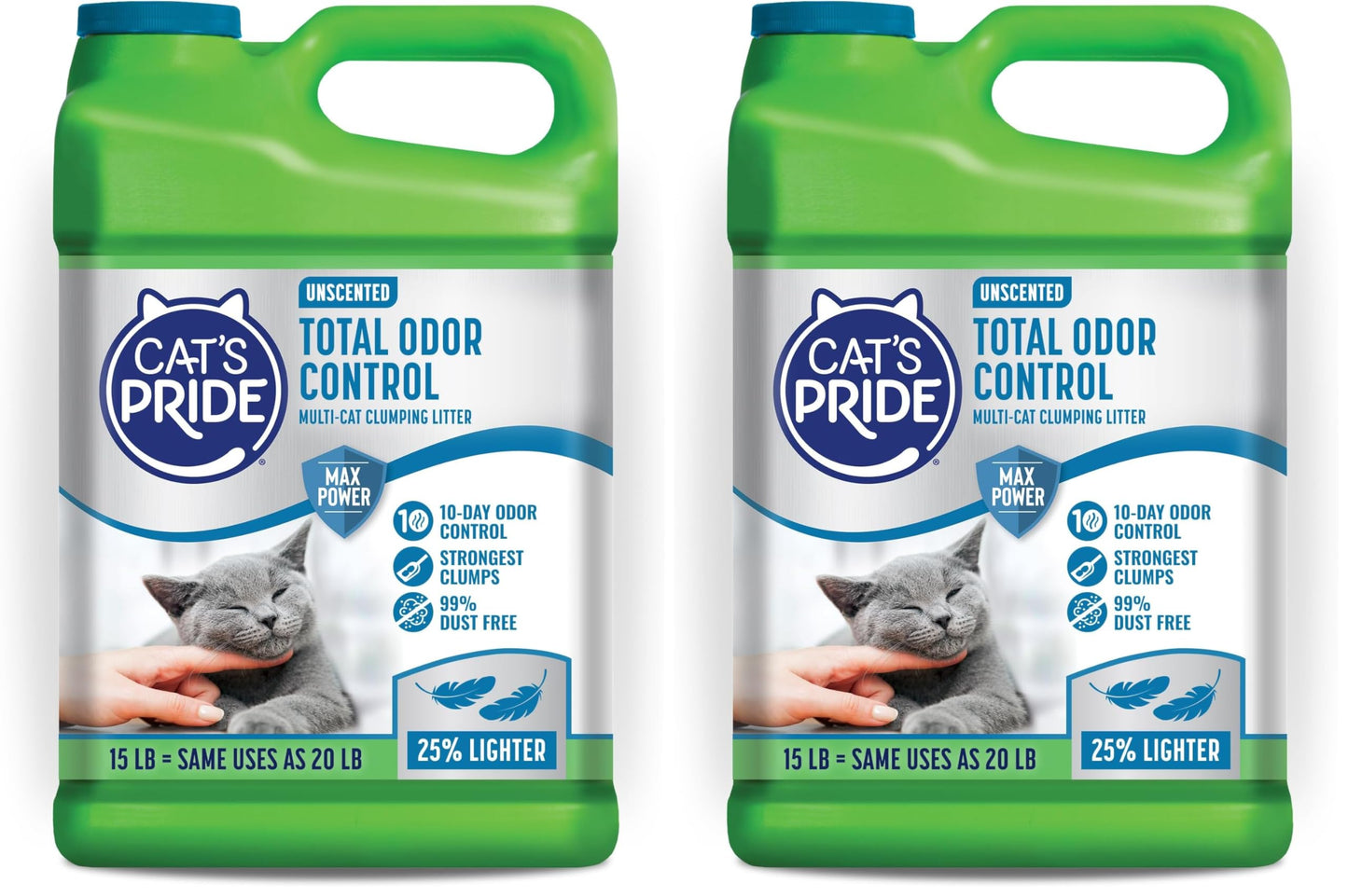 HOTCat's Pride Max Power: Total Odor Control - Up to 10 Days of Powerful Odor Control - Strong Clumping - Hypoallergenic - 99% Dust Free - Multi-Cat Litter, Unscented, 15 Pounds