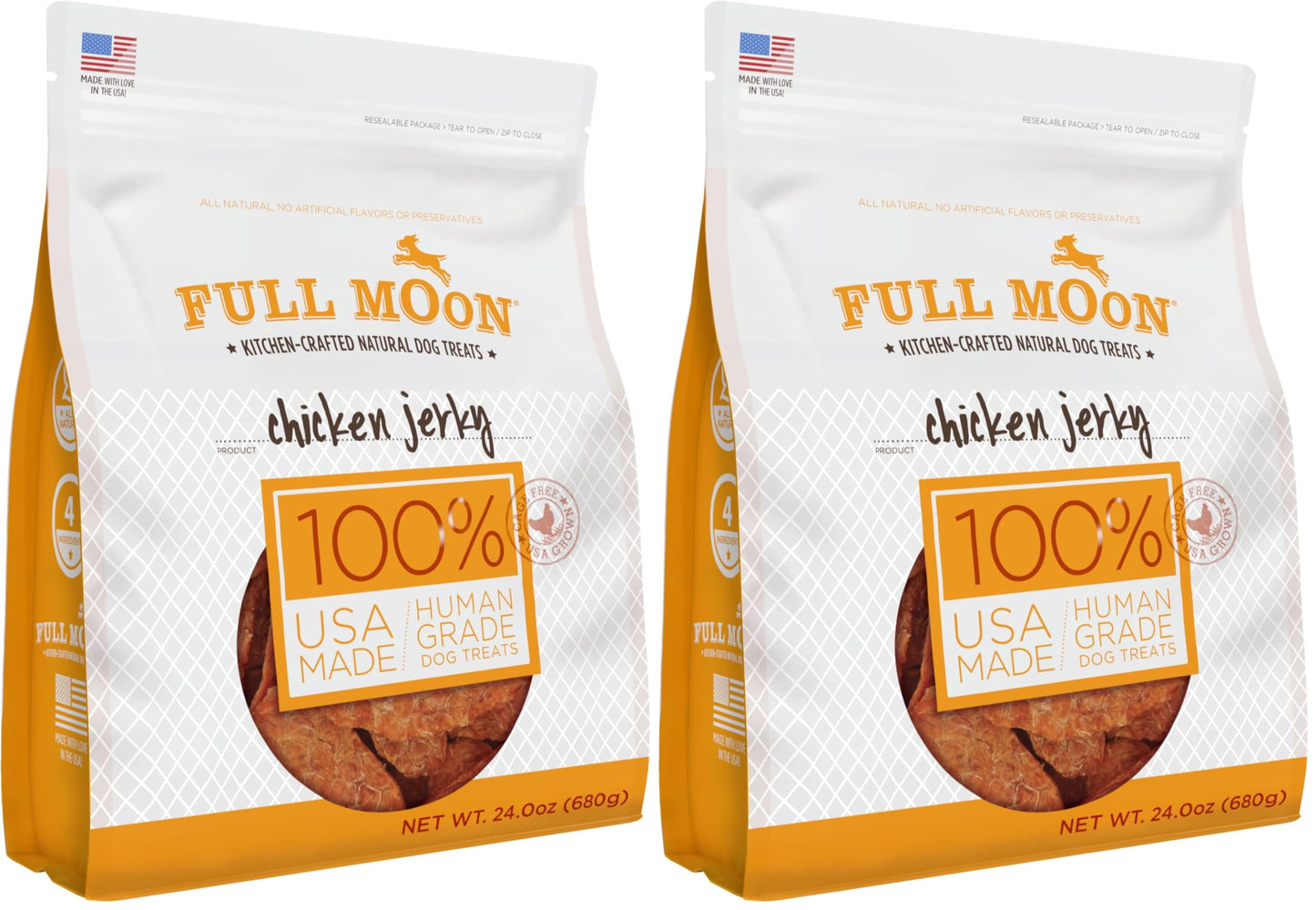 HOTFull Moon® Chicken Jerky Dog Treats 12 oz | Human Grade, No corn, No wheat, No soy, Glycerin Free, Made in the USA
