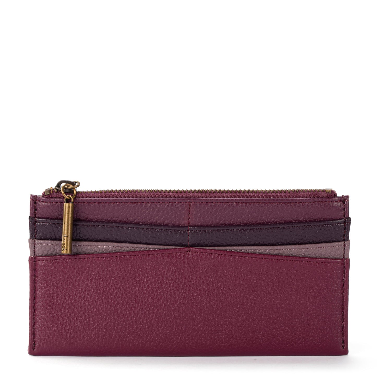 HOTThe Sak Neva Large Card Wallet - Slim Leather Wallet for Women - Card Holder With 6 Credit Card Slots & Zipper Closure | Large