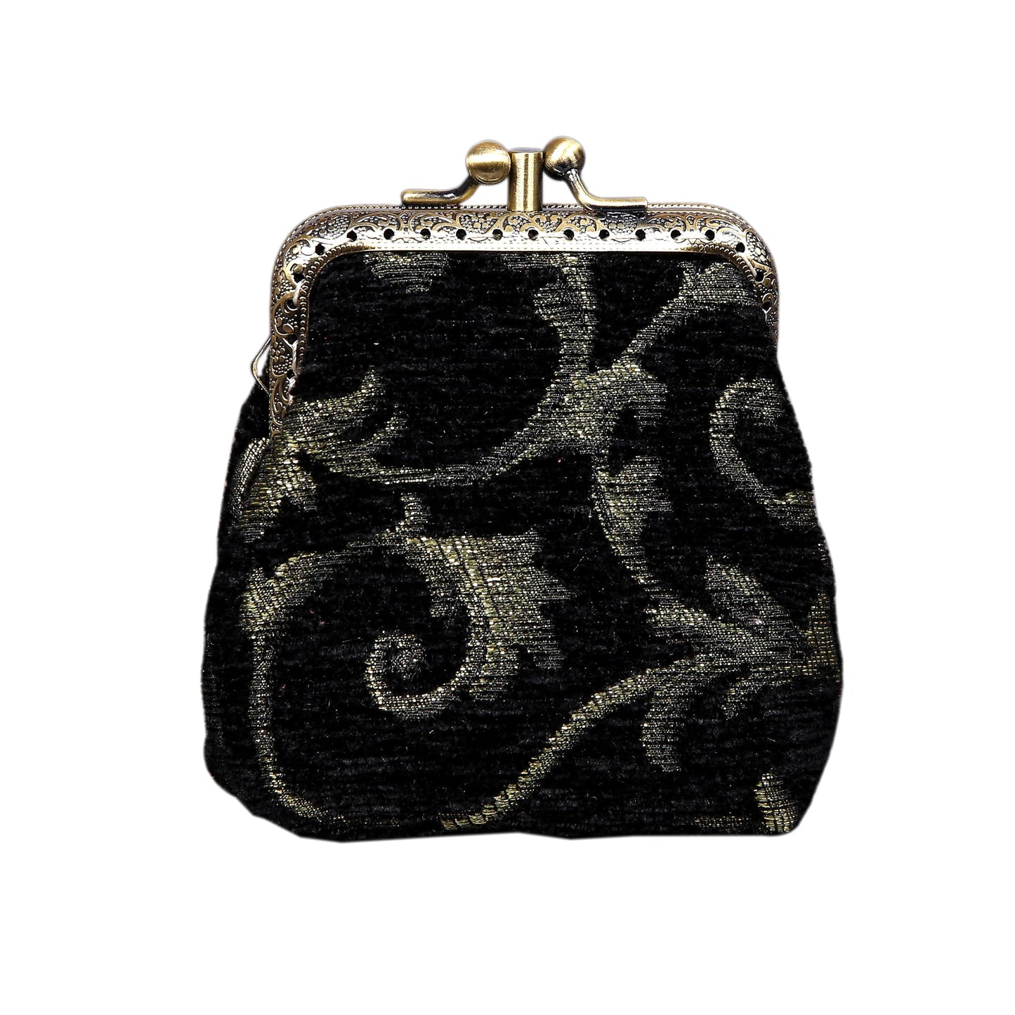 HOTCarpet Bag Double Kiss Clasp Coin Purse Pouch,Vintage Change Wallet Card Holder