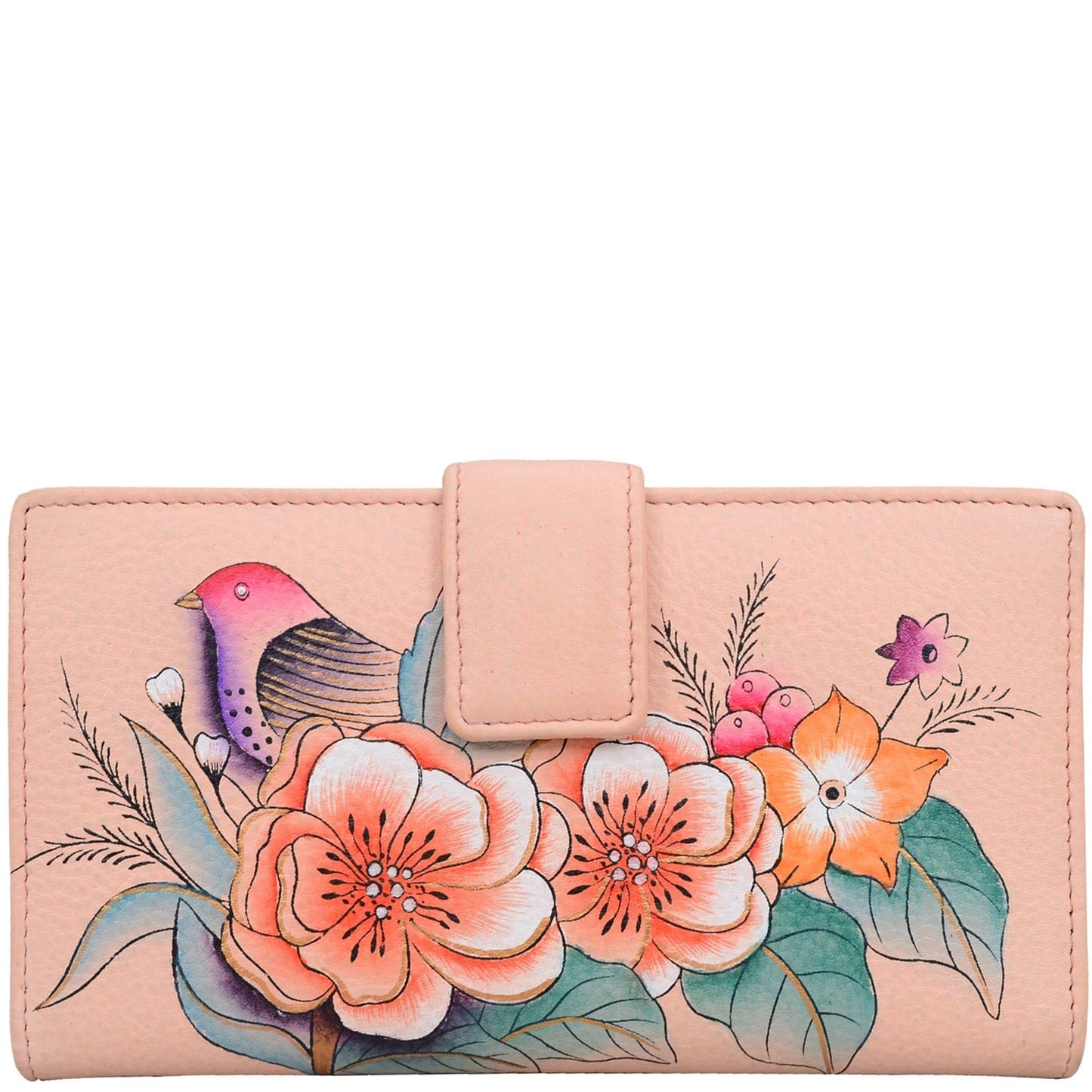 HOTAnna by Anuschka Women's Hand Painted Genuine Leather Two Fold Organizer Wallet