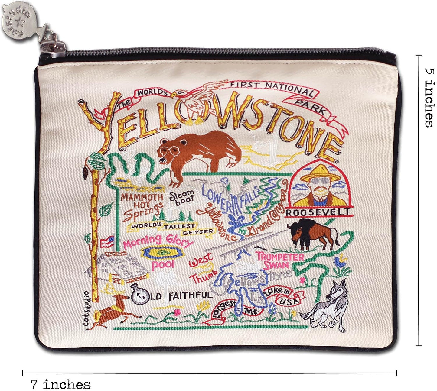 HOTCatstudio Yellowstone Zipper Pouch Purse, Travel Cosmetic Bag, Makeup Bag | Zipper Bag - Holds Phone, Makeup, Wallet, Glasses, & Essentials - Travel Souvenir Gift