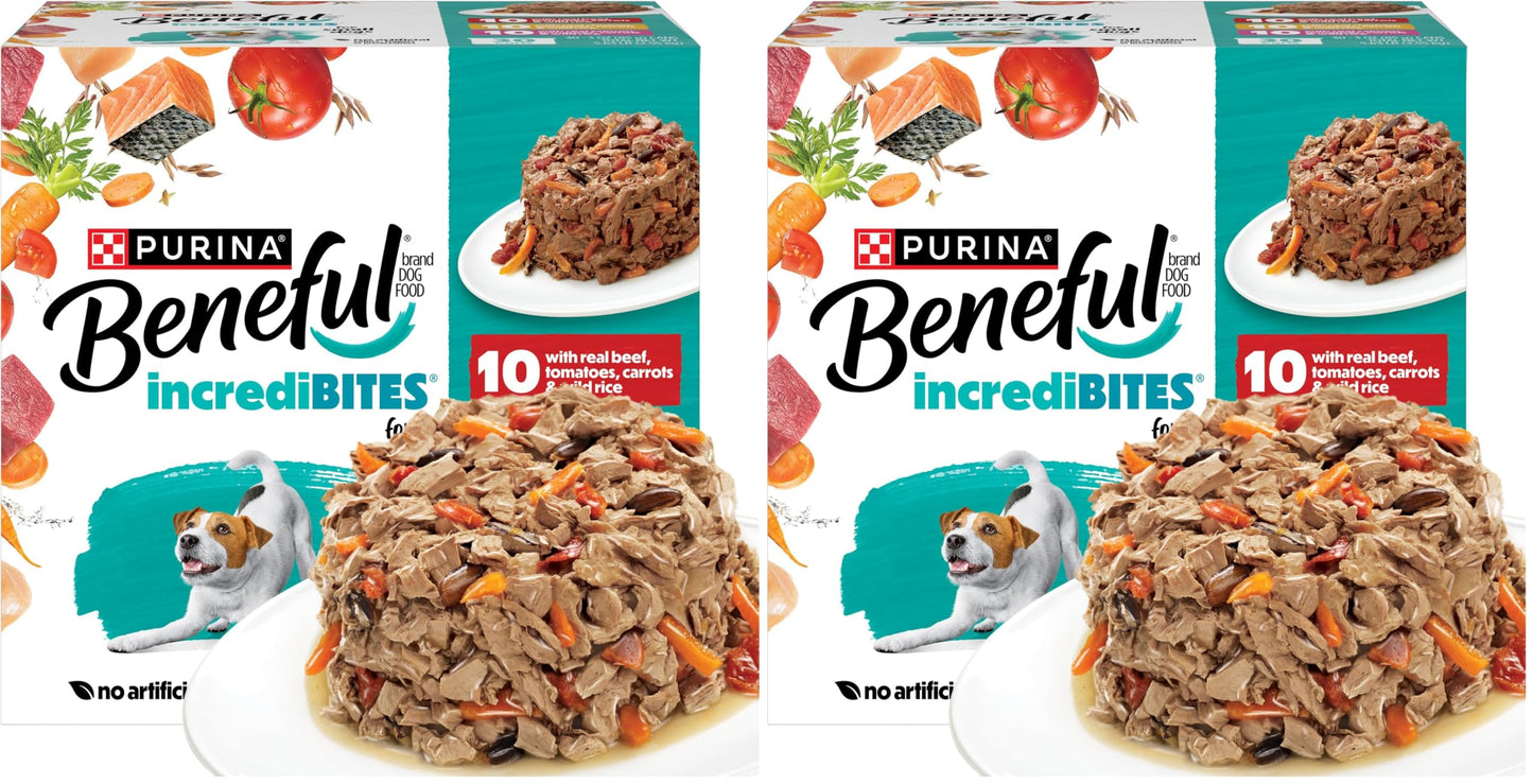 HOTBeneful Purina Small Breed Wet Dog Food Variety Pack, IncrediBites With Real Beef, Chicken and Salmon - (Pack of 30) 3 Oz. Cans