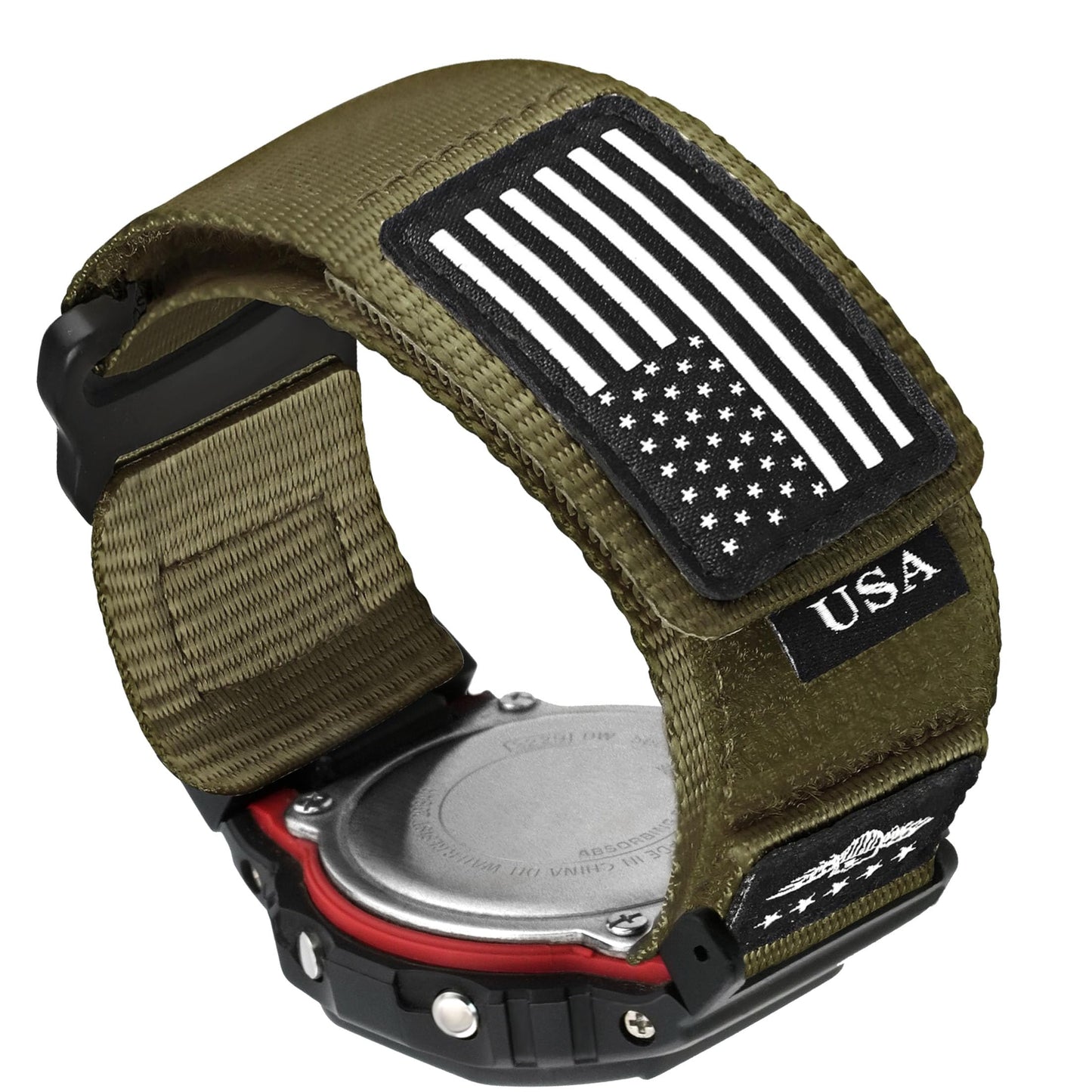 HOTAbanen Sport Strap with Stars-Stripes Flag Nylon Large Size Watch Band for Casio gshock DW-5600/8900 / GA-100/GW-B5600/GB-5600 /GW-6900