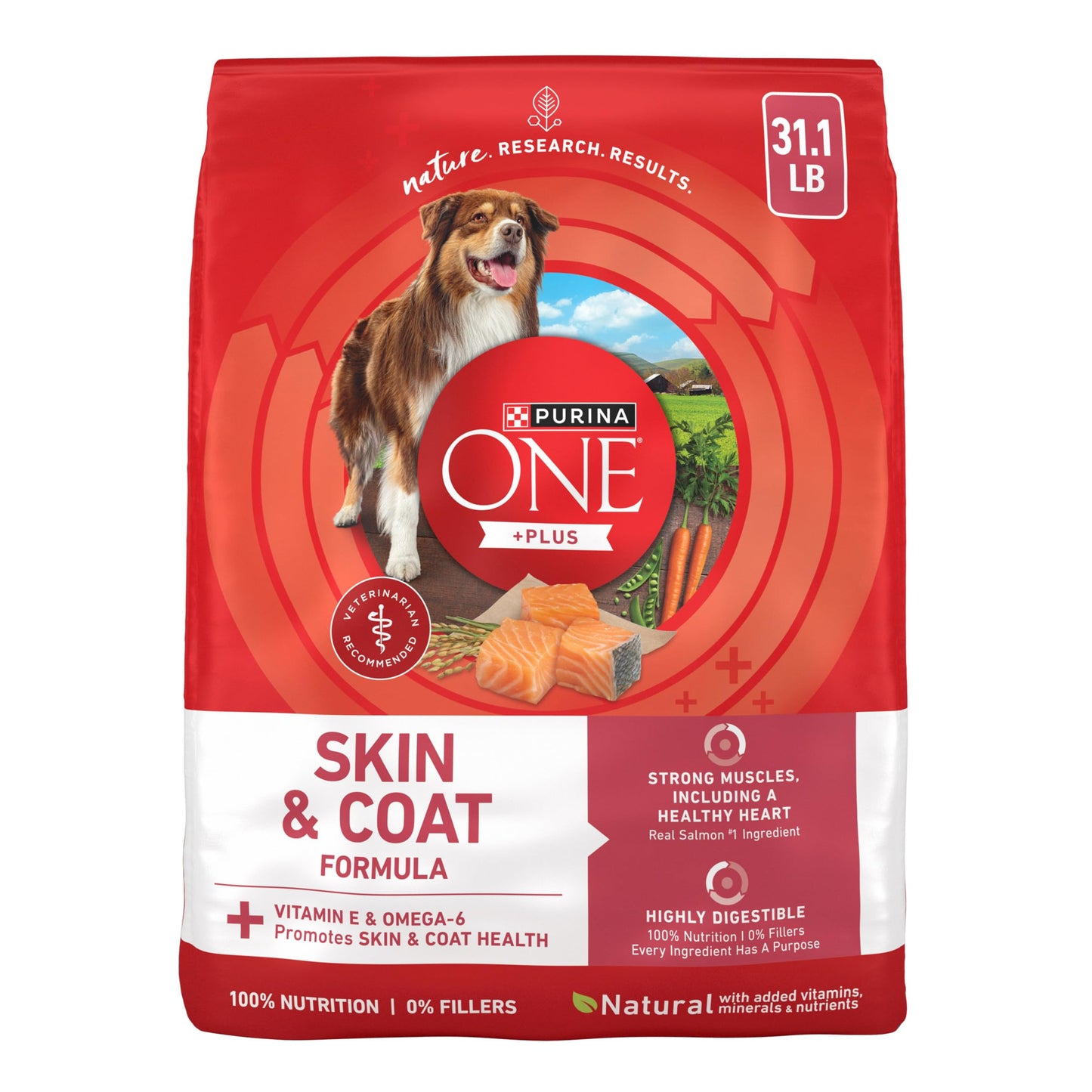 HOTPurina ONE Natural, Sensitive Stomach Dry Dog Food, +Plus Skin & Coat Formula - 31.1 lb. Bag