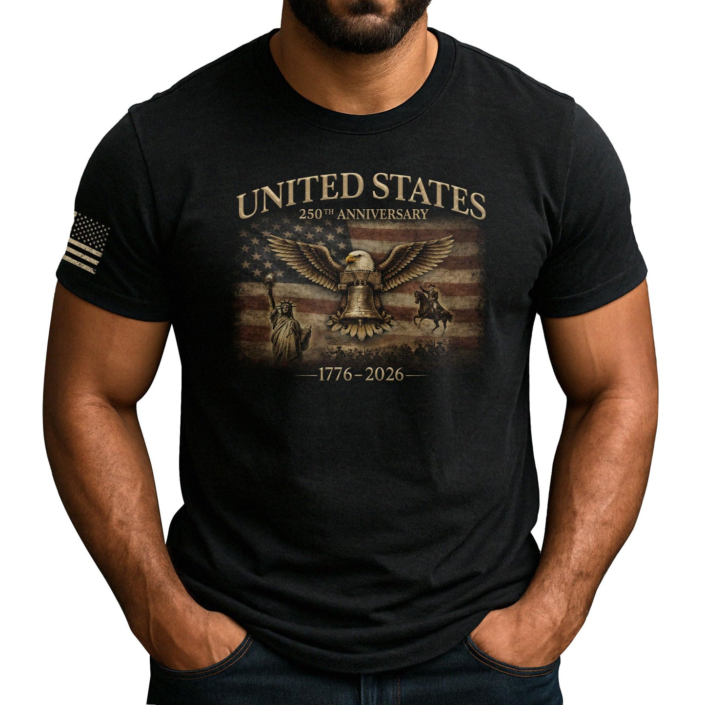 HOT250 Year American Anniversary Shirt, Patriotic Shirts for Men | Comfortable, stylish apparel featuring a commemorative American theme for patriotic occasions and everyday wear