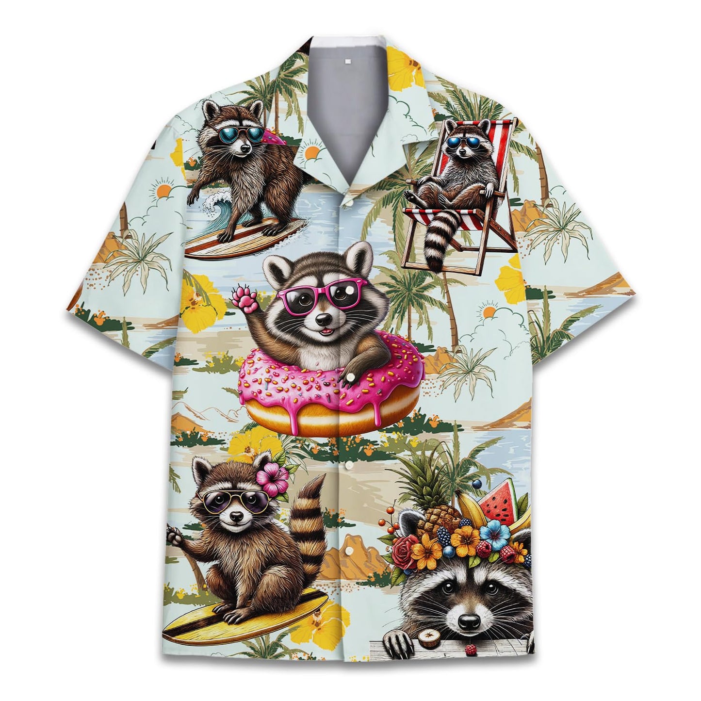 HOTTropical Bigfoot Hawaiian Shirts for Men Women, Sasquatch Summer Beach Button Down Short Sleeve