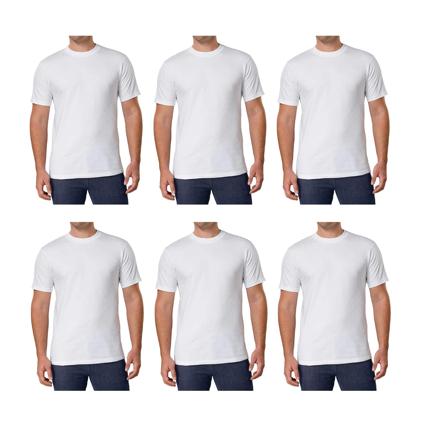 HOTKirkland Signature Men's Crew Neck Tee 100% Combed Heavyweight Cotton T-Shirts (Pack of 6)