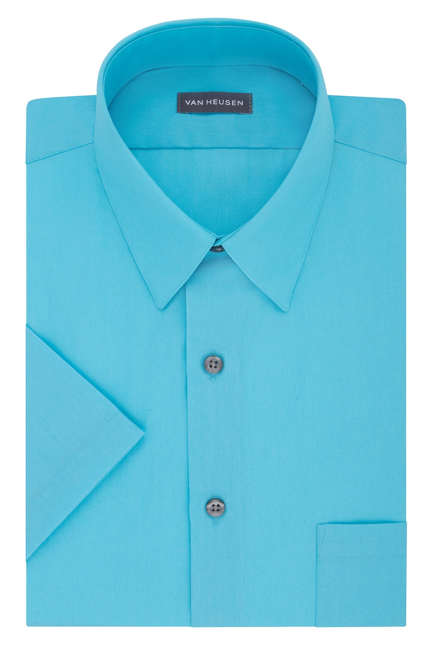 HOTVan Heusen Men's Short Sleeve Dress Shirt Regular Fit Poplin Solid