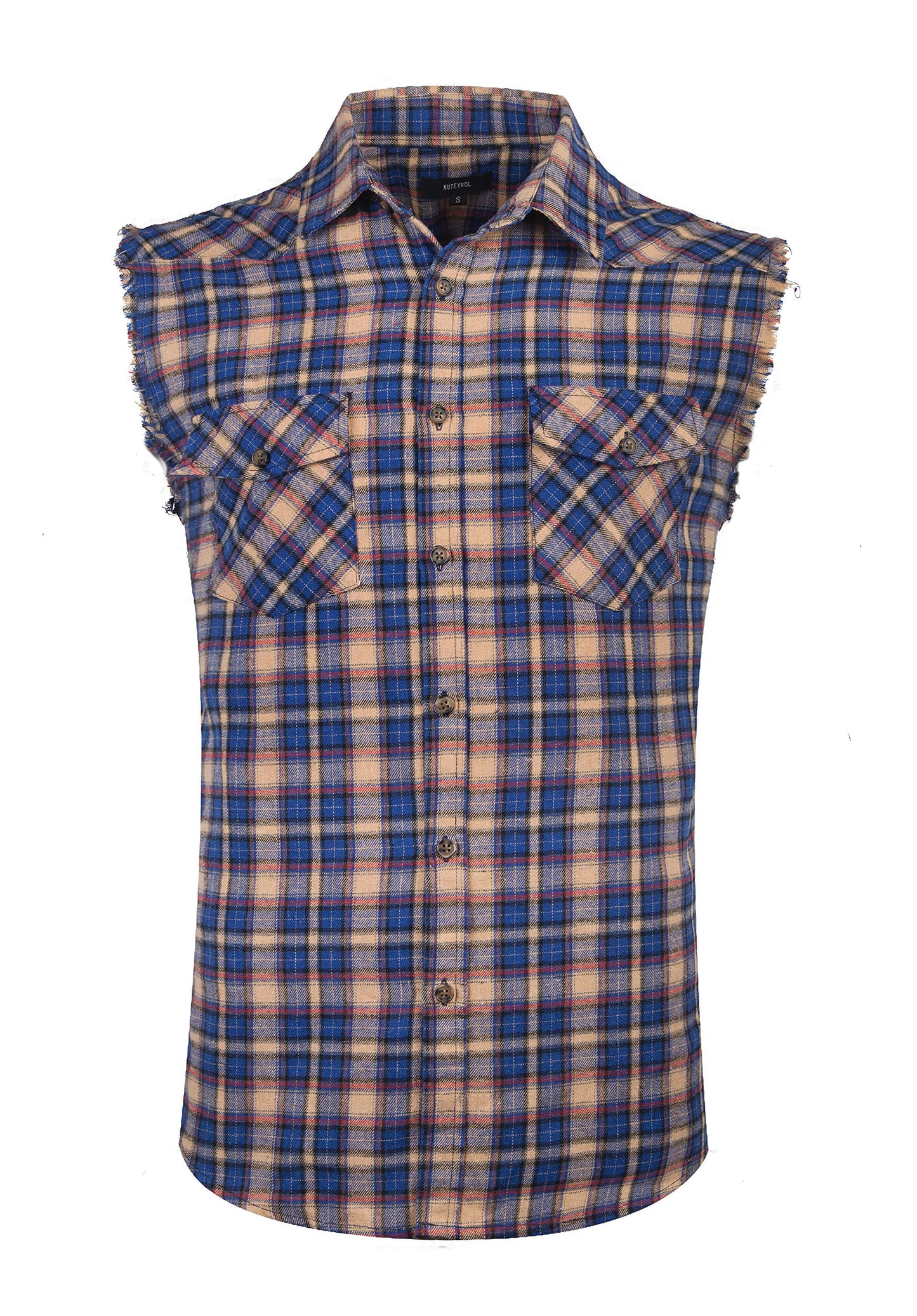 HOTMen's Casual Flannel Plaid Shirt Sleeveless Plus Size Vest