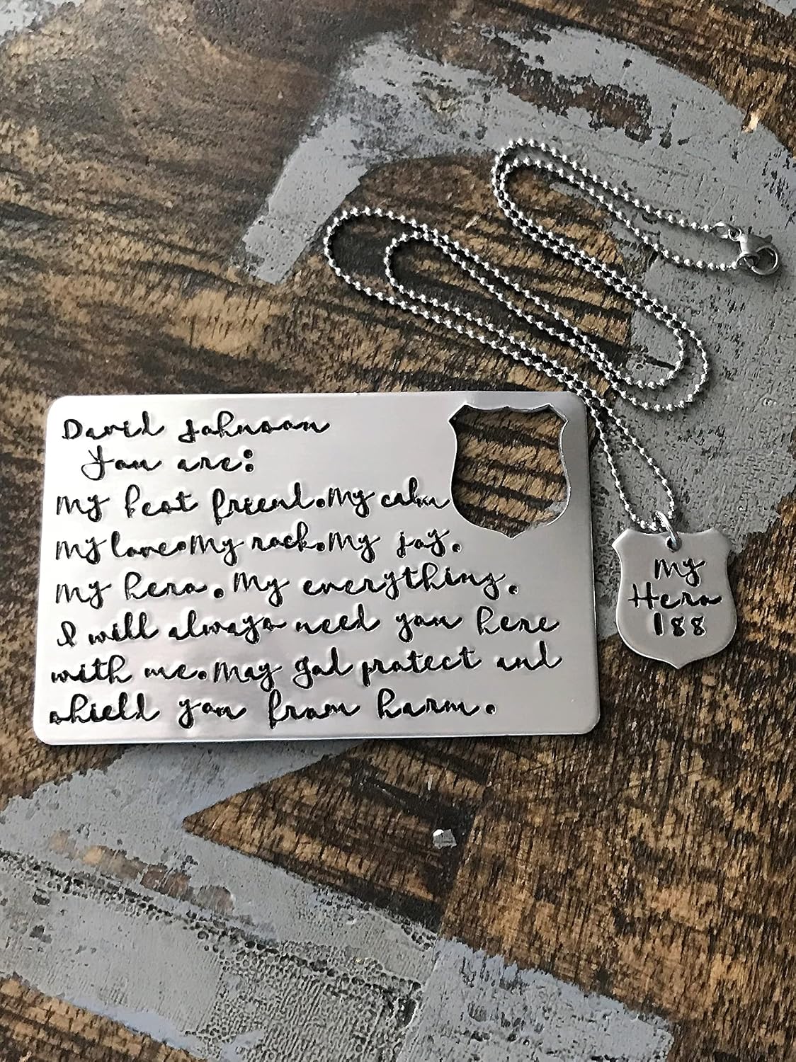 HOTCustom Police Badge Wallet Insert Police Wallet Card Badge Wallet Card Police Officer Gift Custom Wallet My Hero Gift Police Necklace