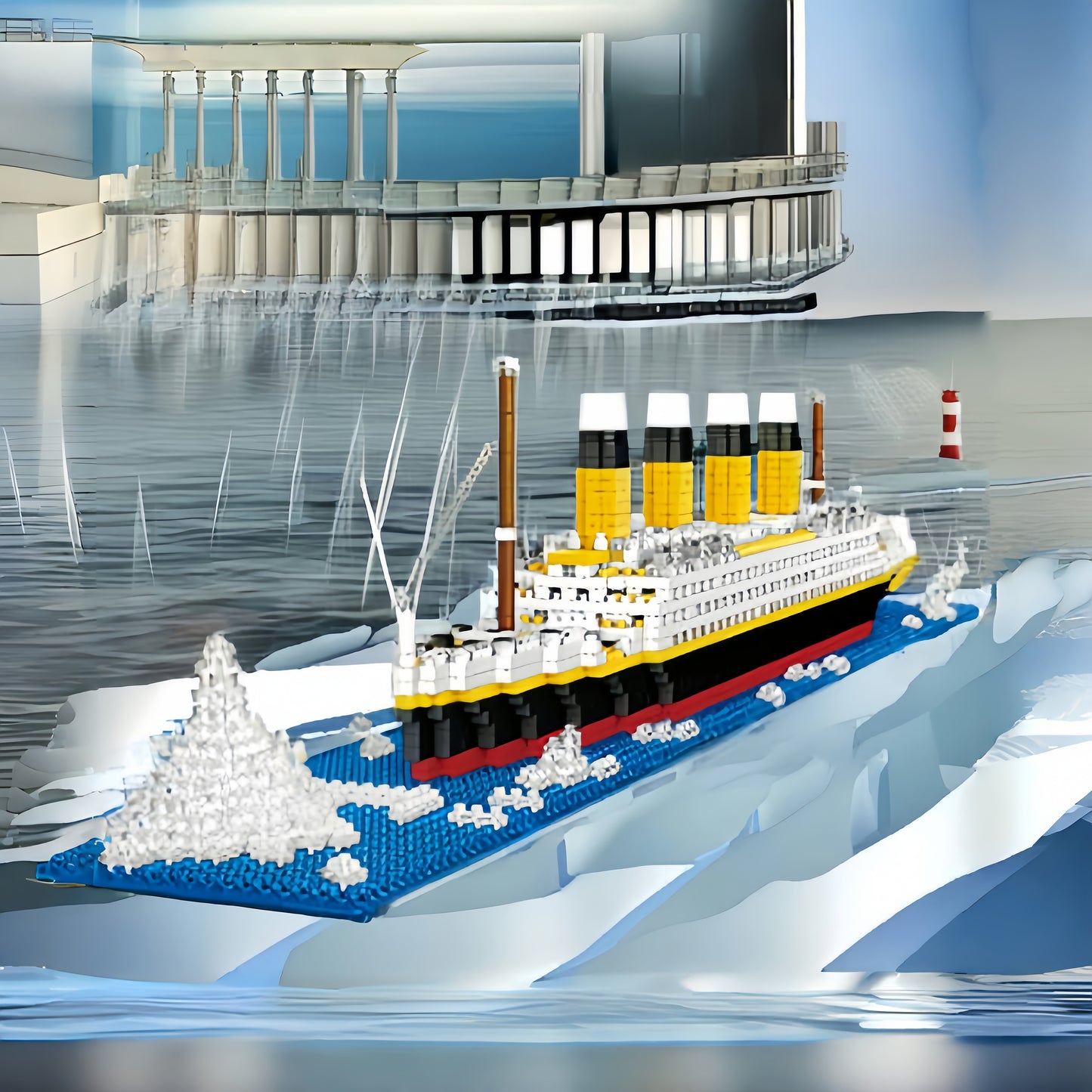 2500+pcs Building Blocks Assembled Toys Titanic Jumbo Educational Intelligence Cruise Model Gift, Halloween/Thanksgiving Day/Christmas gift,