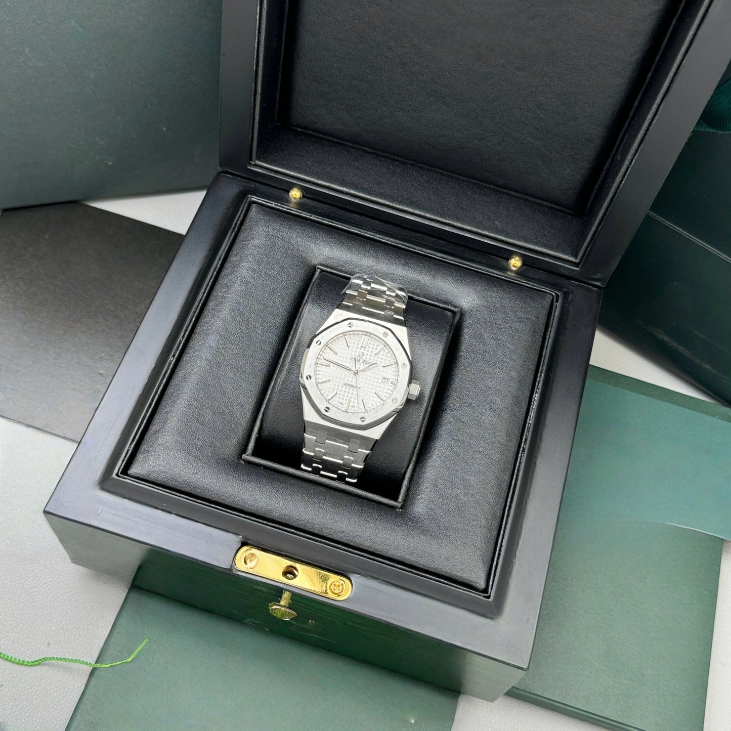 【#A289】Luxury Octagonal Steel Band Automatic Mechanical Business Watch For Men