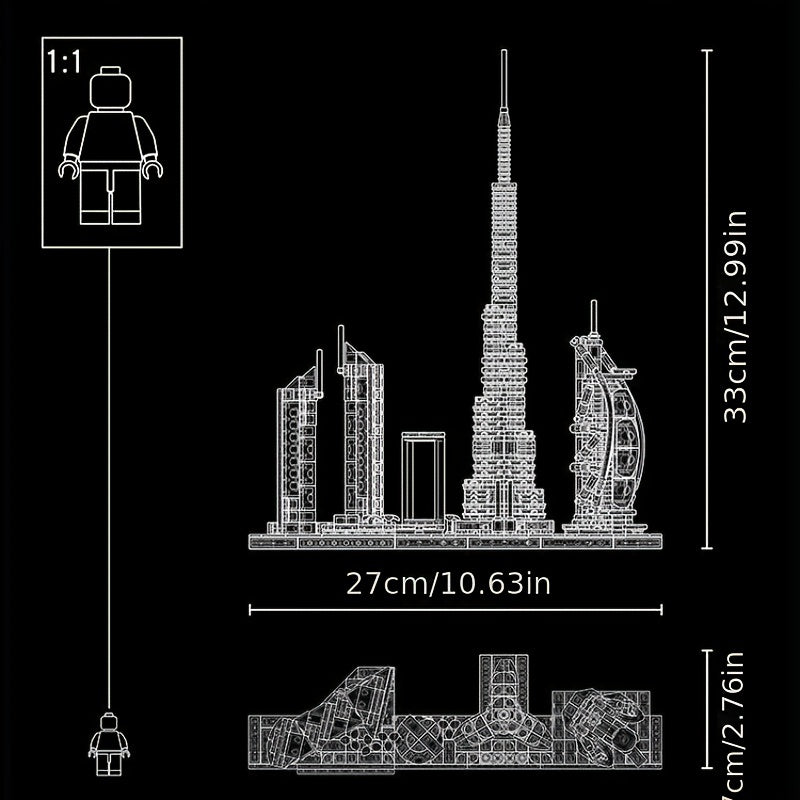740pcs Collectible Architecture Building Set for Adults - Create Stunning Skylines
