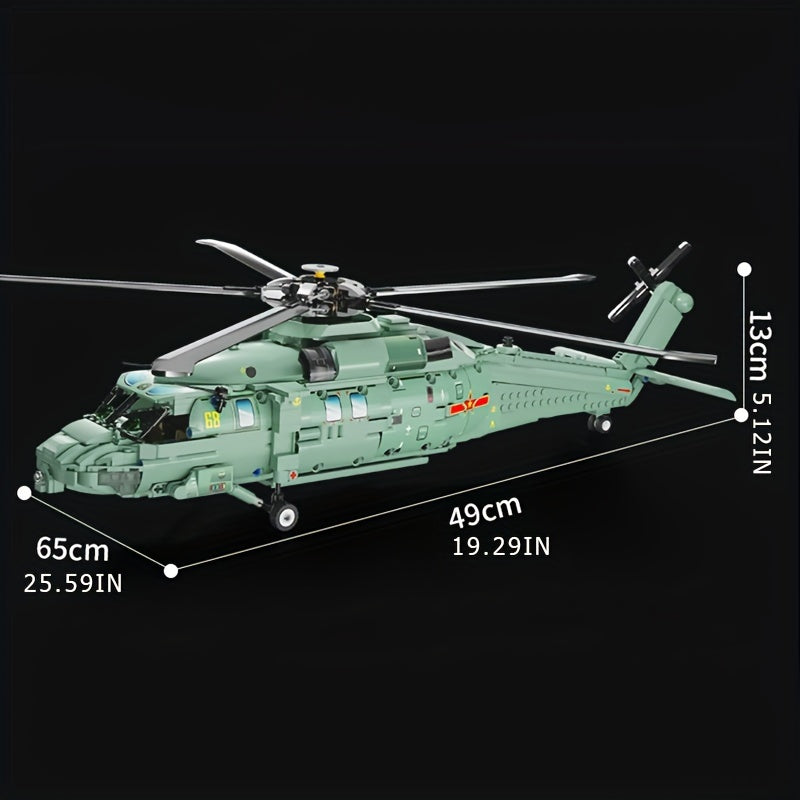 1834pcs Military Helicopter Building Blocks - Assemble Your Own Armed Aircraft for Fun and Learning