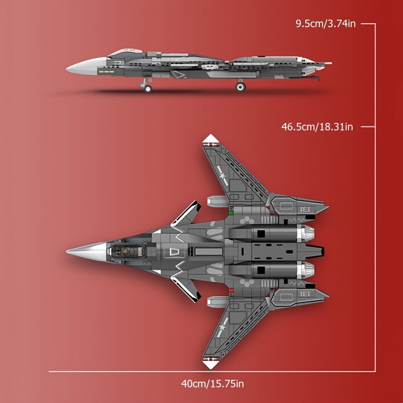 960pcs Military Airplane Model Building Blocks - Multi-purpose Shipboard Aircraft, Carrier Plane, Fighter Assembly Bricks Toys for Boys - Pe