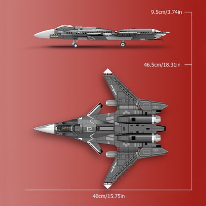 960pcs Military Airplane Model Building Blocks - Multi-purpose Shipboard Aircraft, Carrier Plane, Fighter Assembly Bricks Toys for Boys - Pe