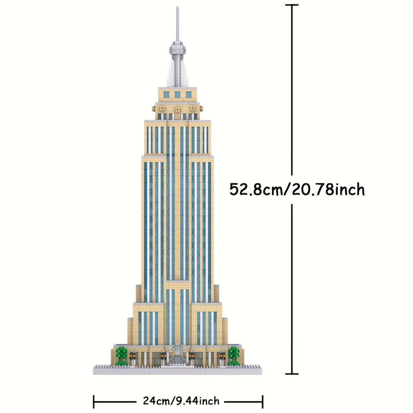 Empire State Building Micro Blocks Set - 3819 Piece Architectural Model, Perfect For Home Decor & Birthday Gifts, Ages 14+