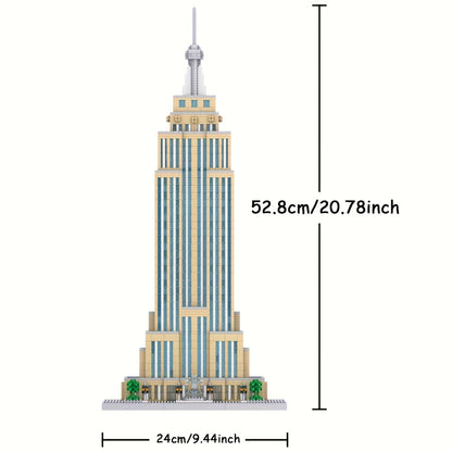 Empire State Building Micro Blocks Set - 3819 Piece Architectural Model, Perfect For Home Decor & Birthday Gifts, Ages 14+