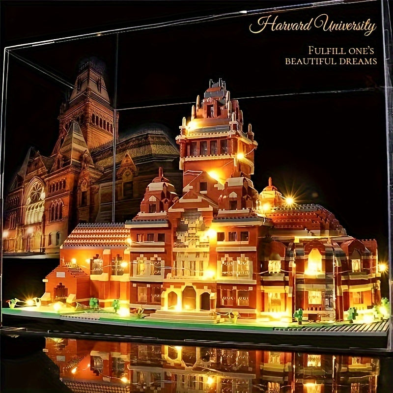 3500+pcs A super stunning Harvard University architectural micro particle building block assembly toy