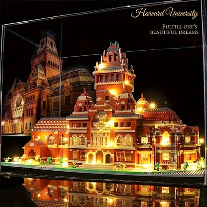 3500+pcs A super stunning Harvard University architectural micro particle building block assembly toy