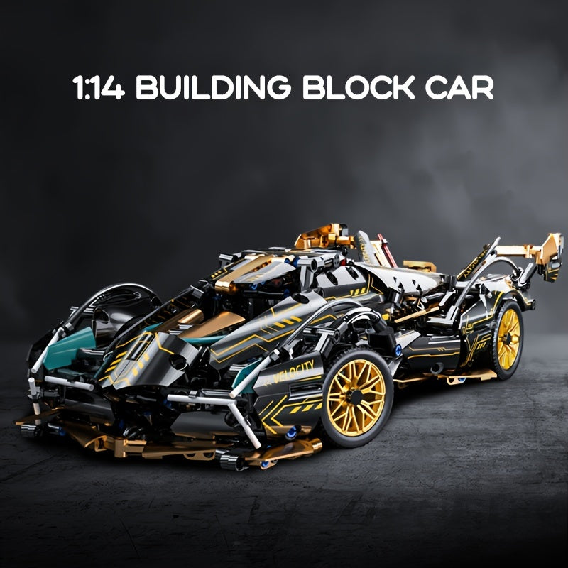 Building Block Car, 1:14 Supercar Design, Cool Pink Appearance Puzzle Toy, Early Education Puzzle, Simple And Easy To Assemble, Holi
