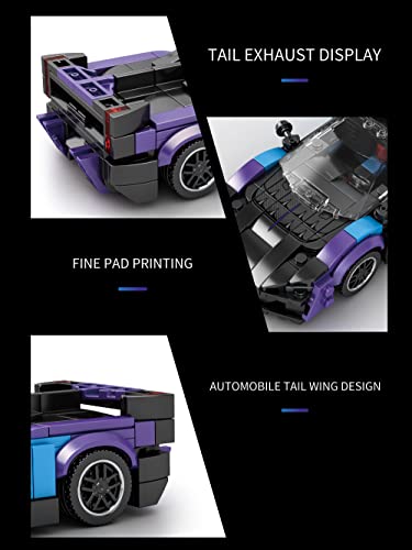 Reobrix 678 McLaren Saber Toy Car Building Blocks, Model Car Kit for Display and Collectible, Race Car Building Toy for Boys and Adults, Com