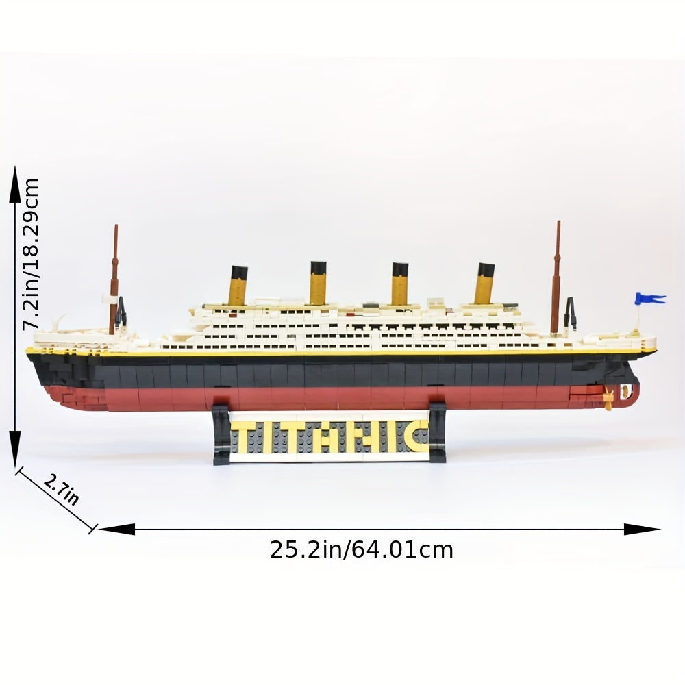 Large Titanic Model Building Block Kit, 1333 Pieces Adults Challenging Huge Titanic Cruise Ship Model Building Set Toys