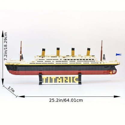 Large Titanic Model Building Block Kit, 1333 Pieces Adults Challenging Huge Titanic Cruise Ship Model Building Set Toys