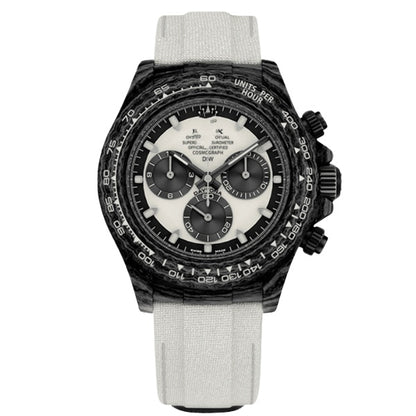 Carbon Fiber Chronograph Watch with Panda Dial