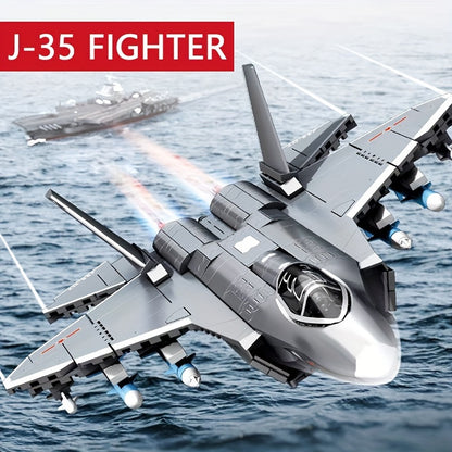 621pcs Stealth Fighter Building Blocks, Fifth Generation Aircraft Toys, Locomotive Assembled Models, Handmade DIY Living Room Decorations, B