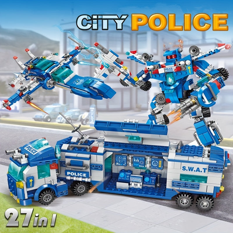 Department Car Building Blocks, City Patrol Police Toy, Vehicle Truck Action Figures Brick Toys For Children, Role-Play Toys For Boys