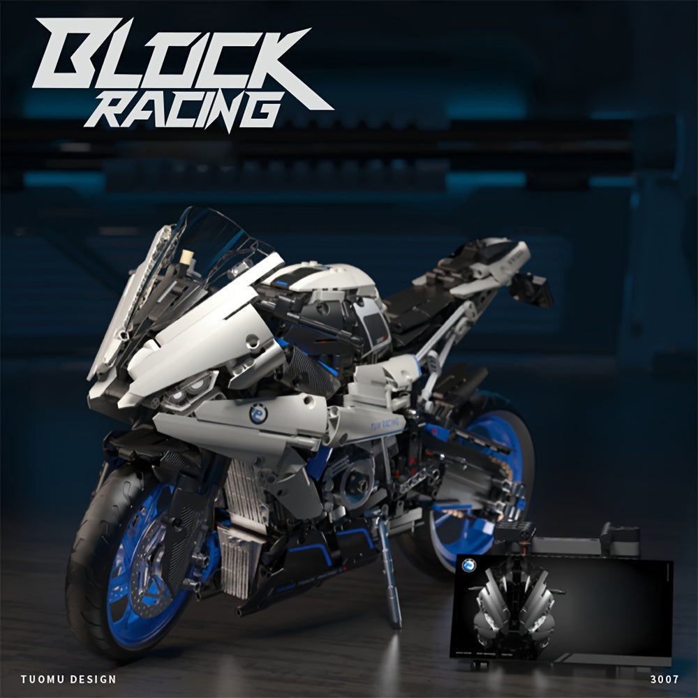 1988-Piece Heavy Motorcycle Building Blocks Set - Classic Simulation Model, Durable Abs Construction, Perfect For Collectors & Hobbyists Age