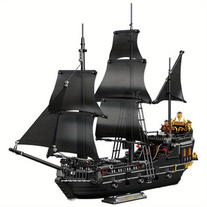 Puzzle Blocks Black Wizard Pirate Ship 1424pcs Small Particles Of Creative Puzzle Toys Collection Gift Goodies